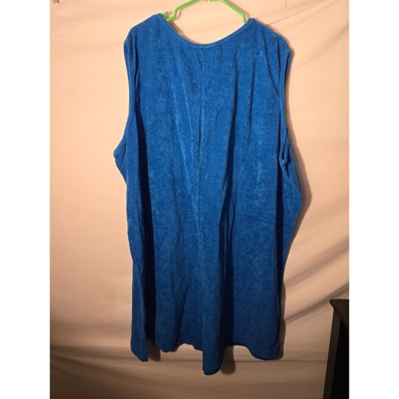 Dreams & Co Womens SO comfy Romper Shorts TerryCLoth Blue Plus Size 4X 34W 36W - Picture 2 of 2